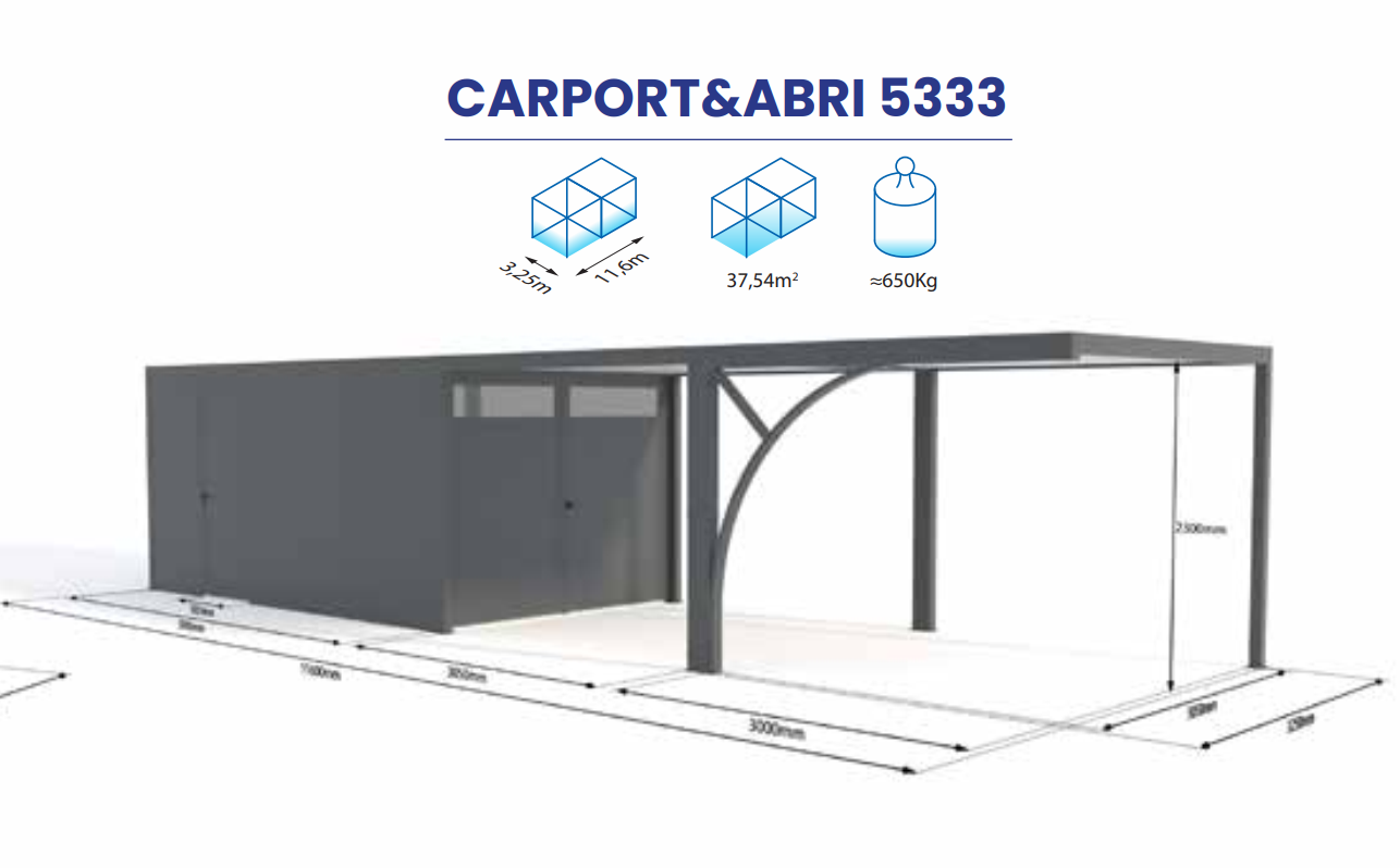 CARPORT & ABRI avec dégagement 5333